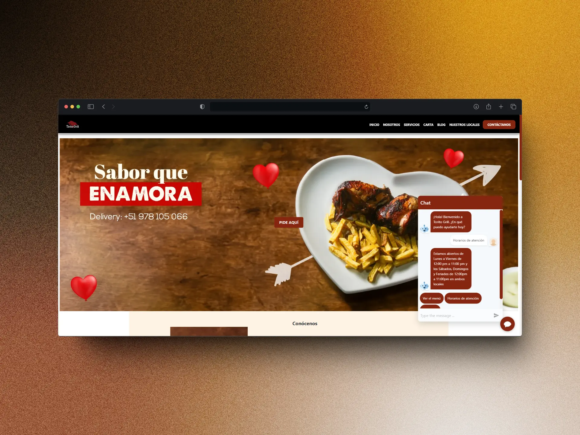 Captura de pantalla del proyecto /projects/torito-grill.webp
